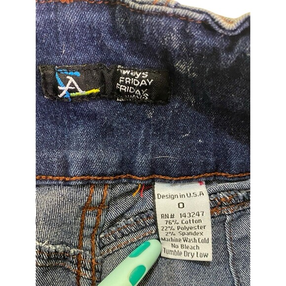 Always Friday Women's Distressed Jeans 3 Button Stretch Waist Size 0 Pants - Picture 4 of 13
